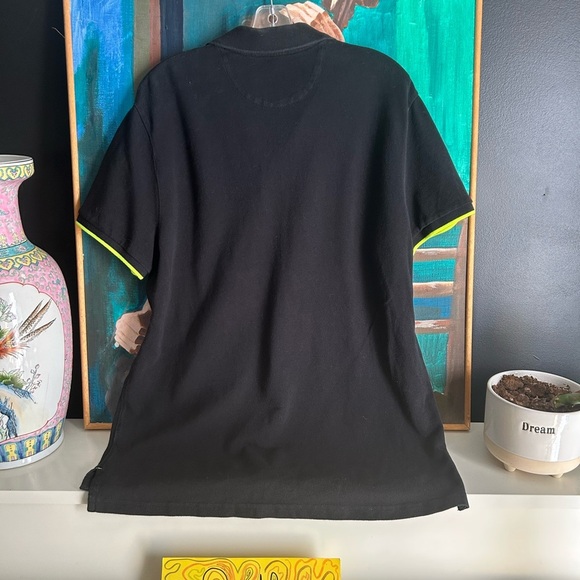American Eagle Outfitters Black Polo with Bright Green Highlights XL - Picture 15 of 16